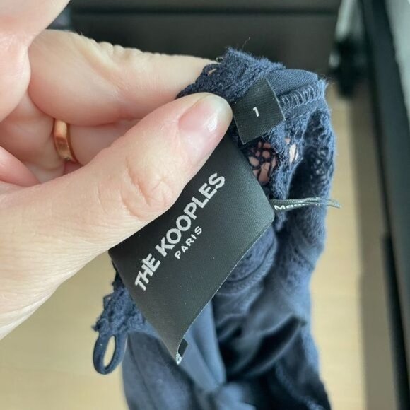 THE KOOPLES Women's Blouse Pull Over With Detailing In Blue Size It 1 / US XS - Picture 2 of 7